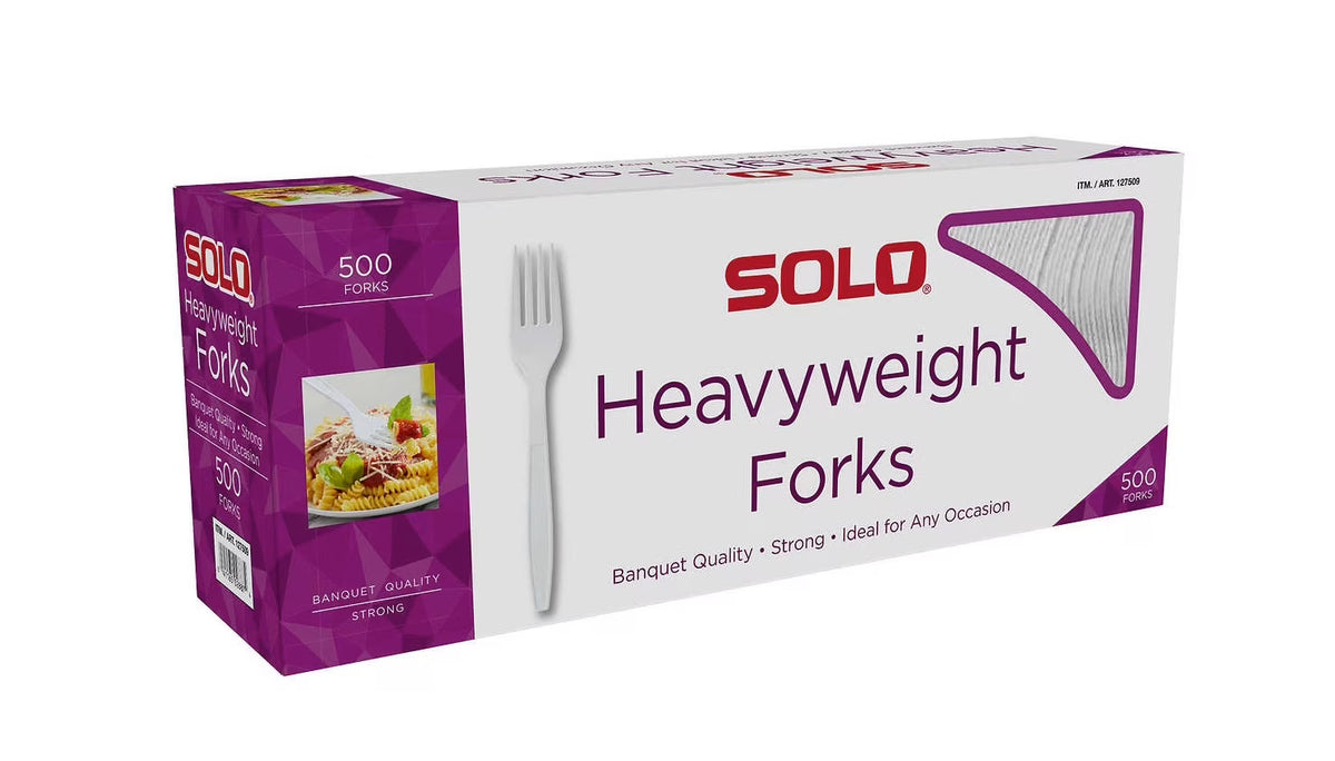 Heavyweight Plastic Fork, White, 500-count D66017