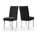 Black Velvet Dining Chair Set of 2 O2512