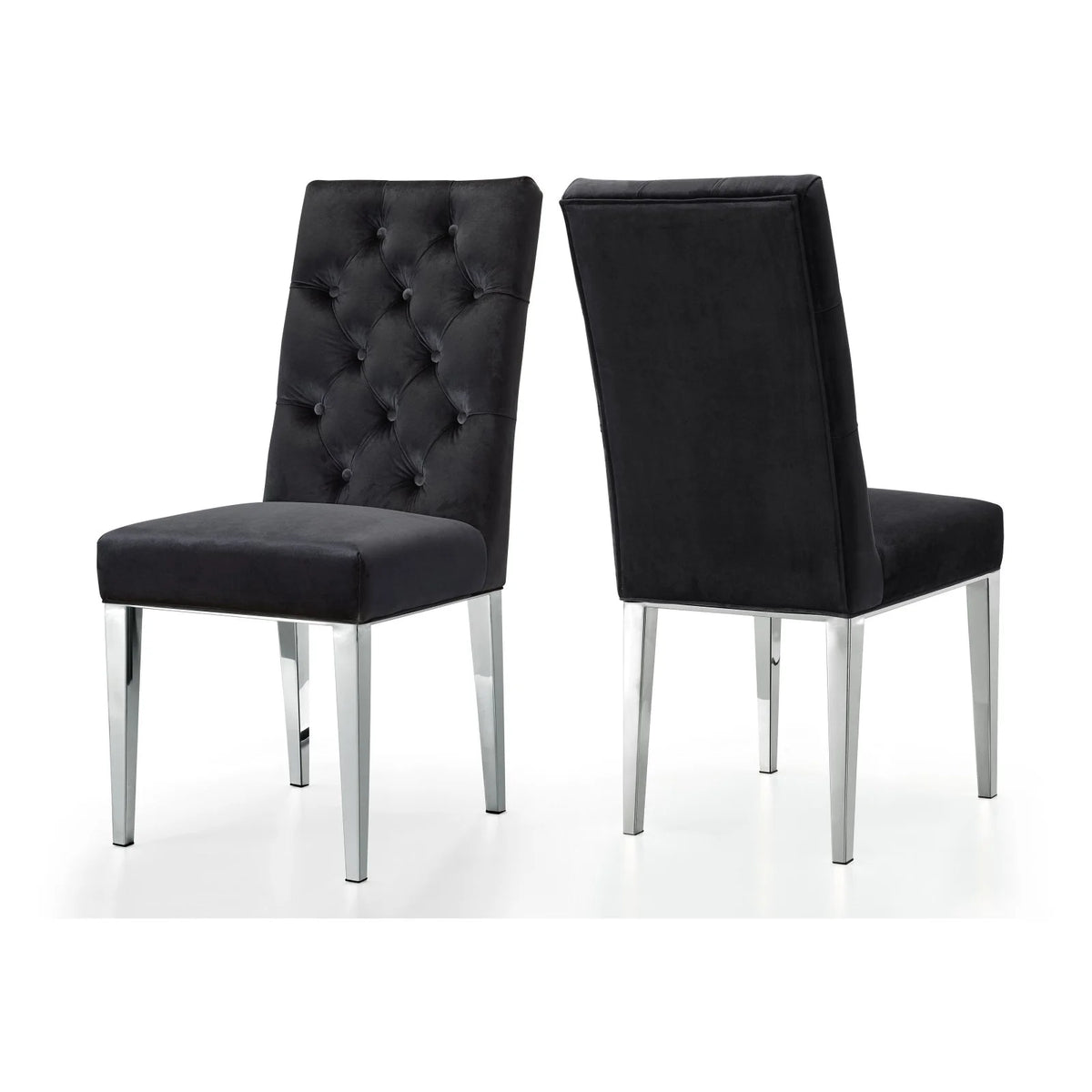 Black Velvet Dining Chair Set of 2 O2512
