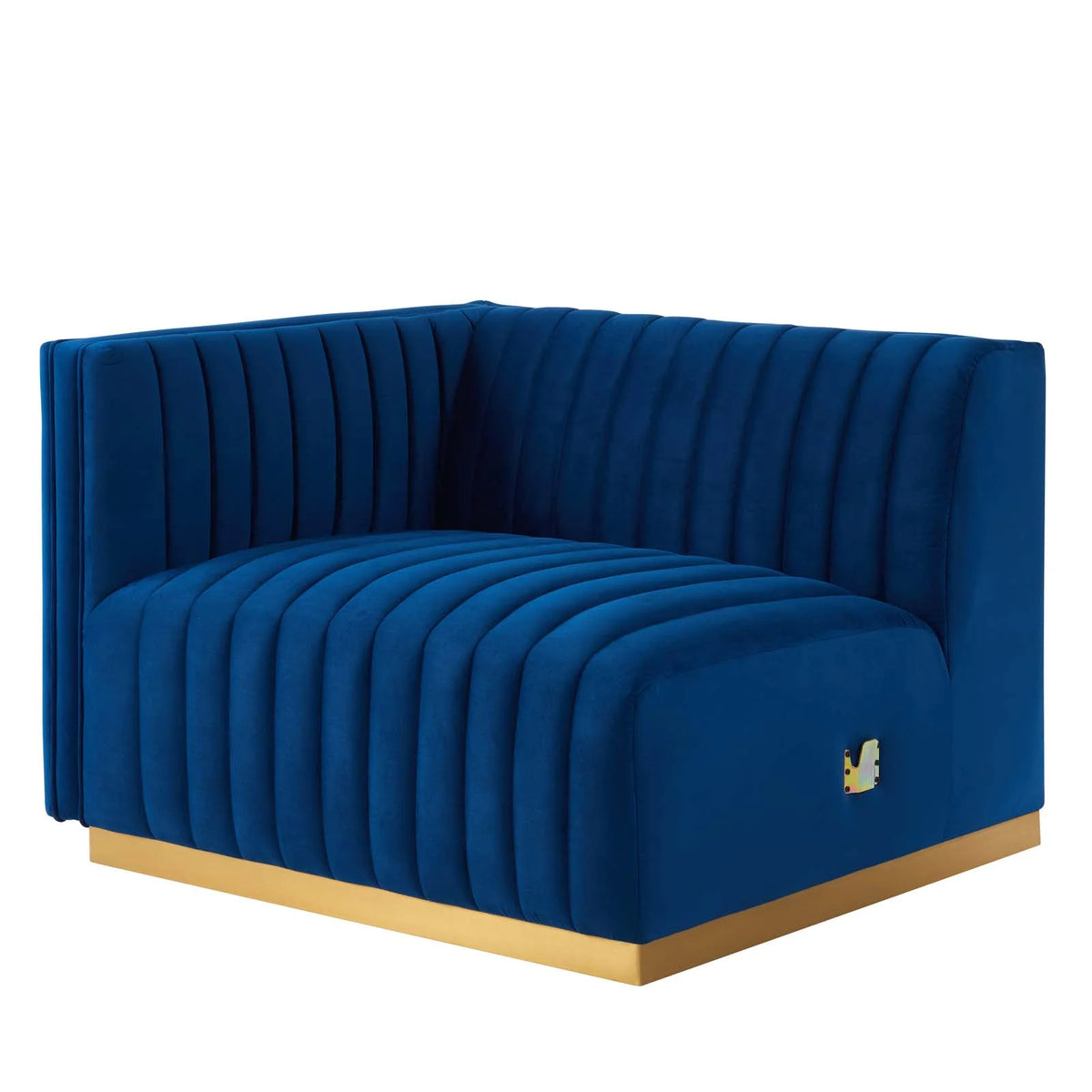 Gold Navy Velvet 5-Piece Sectional Z765703
