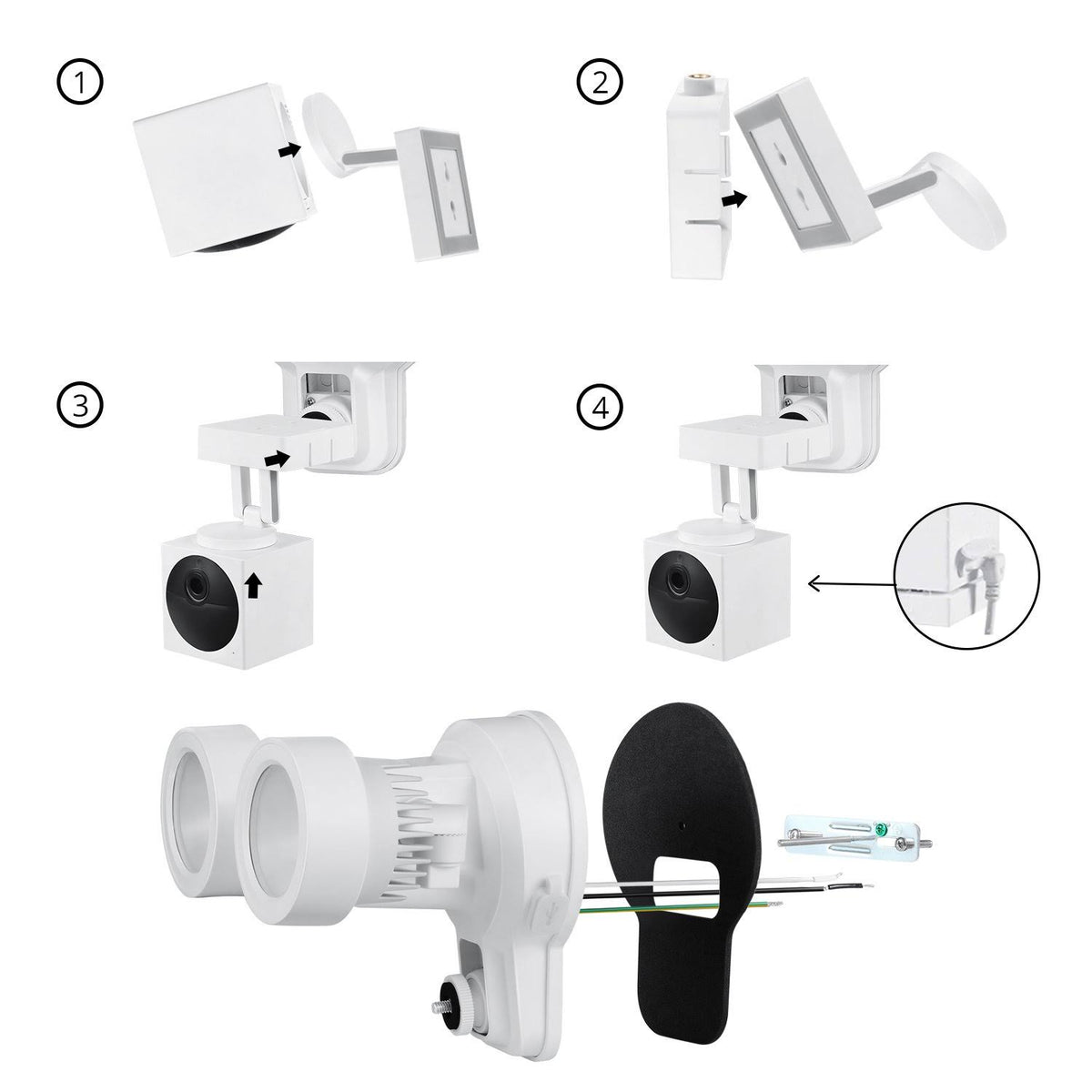 3-in-1 Floodlight, Charger and Mount for Wyze Cam Outdoor G683