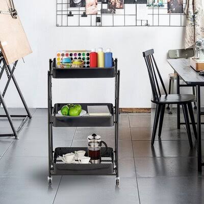 Black Aluminum Kitchen Cart D2945