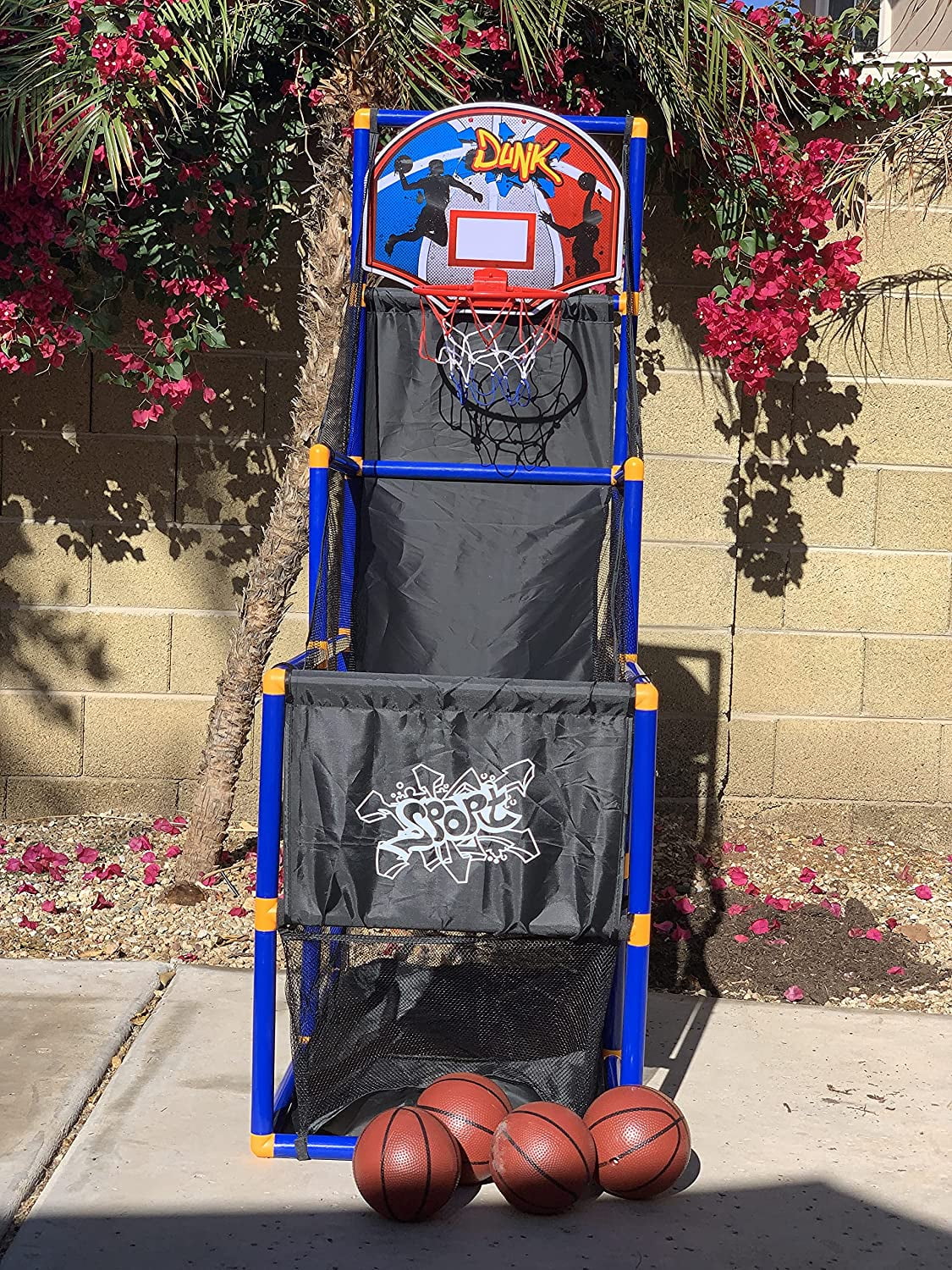 Kids Arcade Basketball Game Set with 4 Balls and Hoop V614729