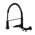 Heritage Two-Handle Wall-Mount Pull-Down Sprayer Kitchen Faucet Oil Rubbed Bronze Y1390