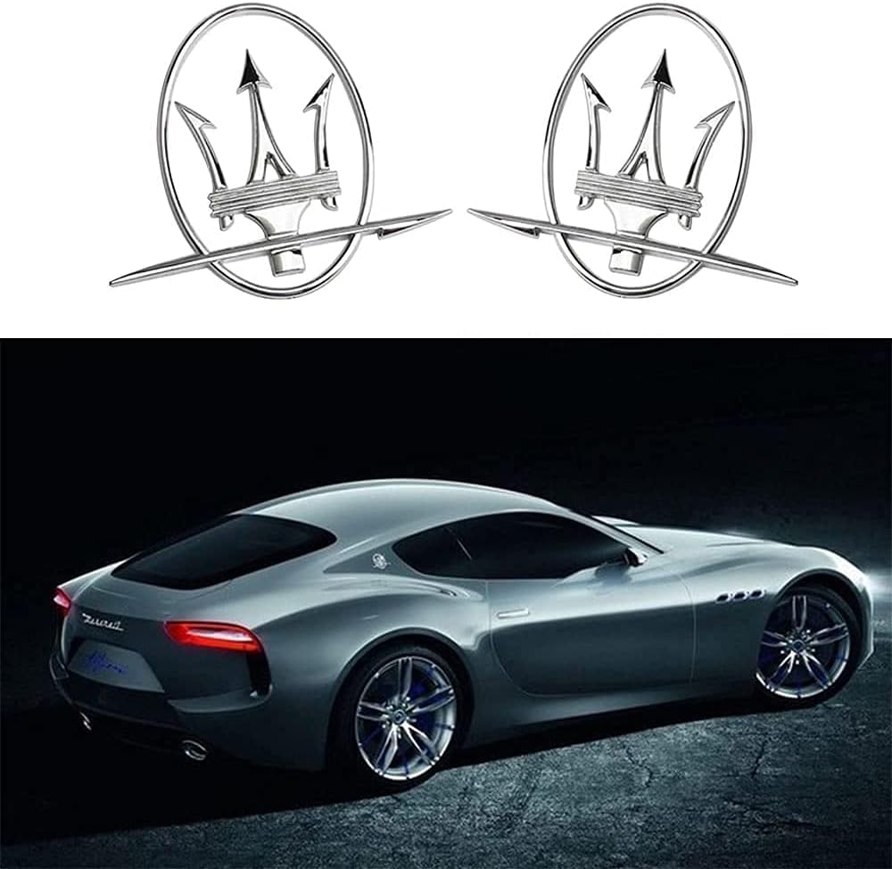 Front Silver Car Grille Emblem Badge Pack of 2 M24368