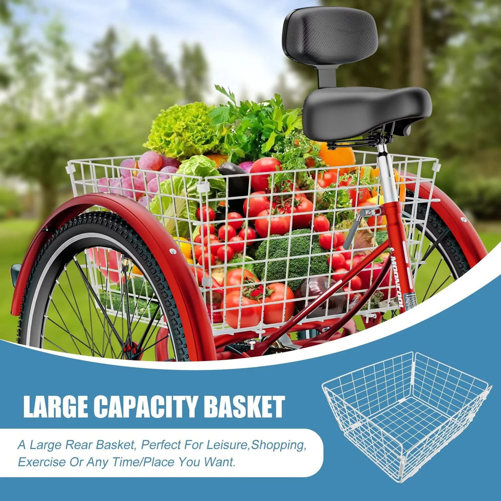 20/24/26 inch 7 Speed 3 Wheel Bicycle with Basket C350