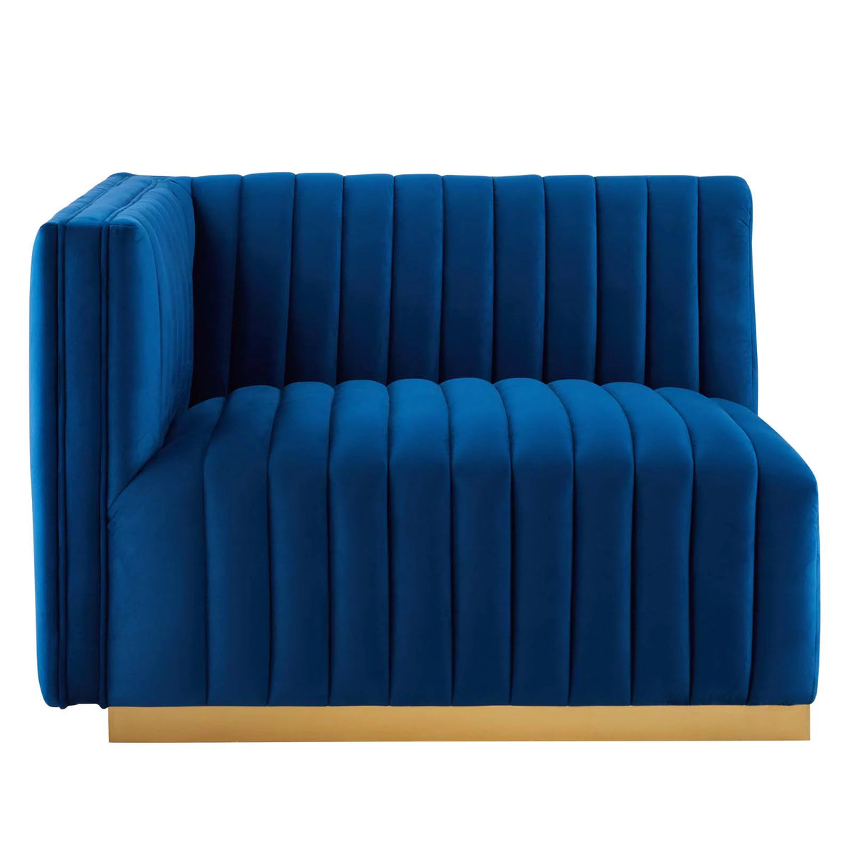 Gold Navy Velvet 5-Piece Sectional Z765703