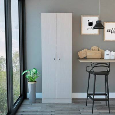 White Washed Oak Kitchen Pantry D787270