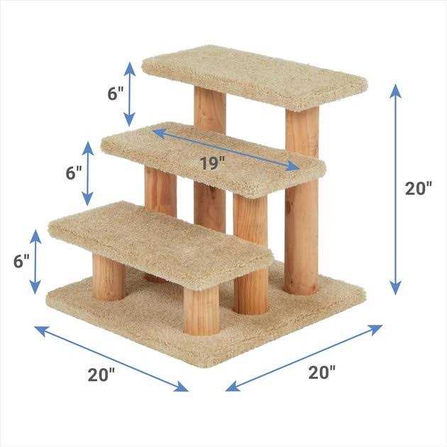 20-in 3-Step Carpet Cat Steps M227