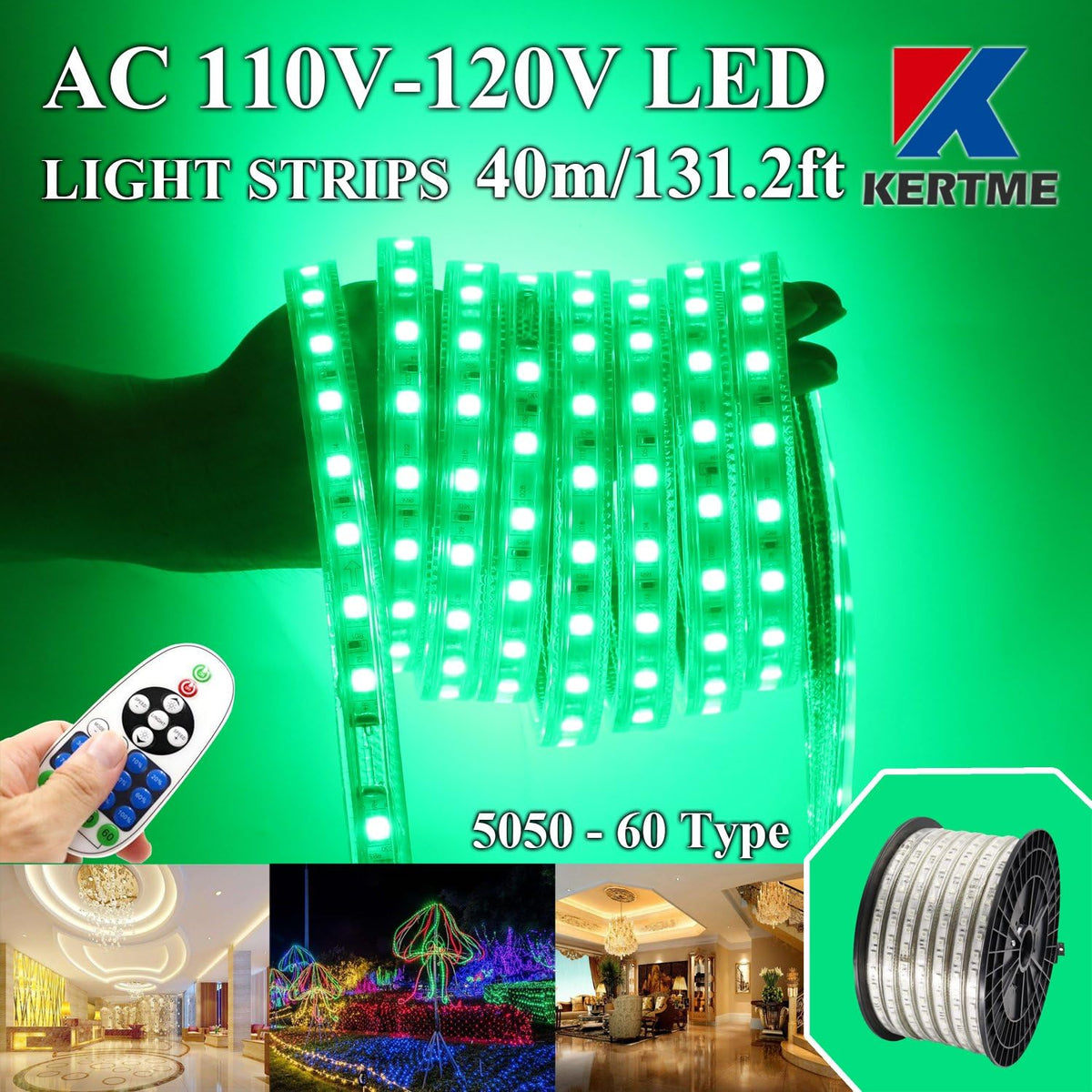 RGB LED Strip Lights with Remote (164ft/50m) V987