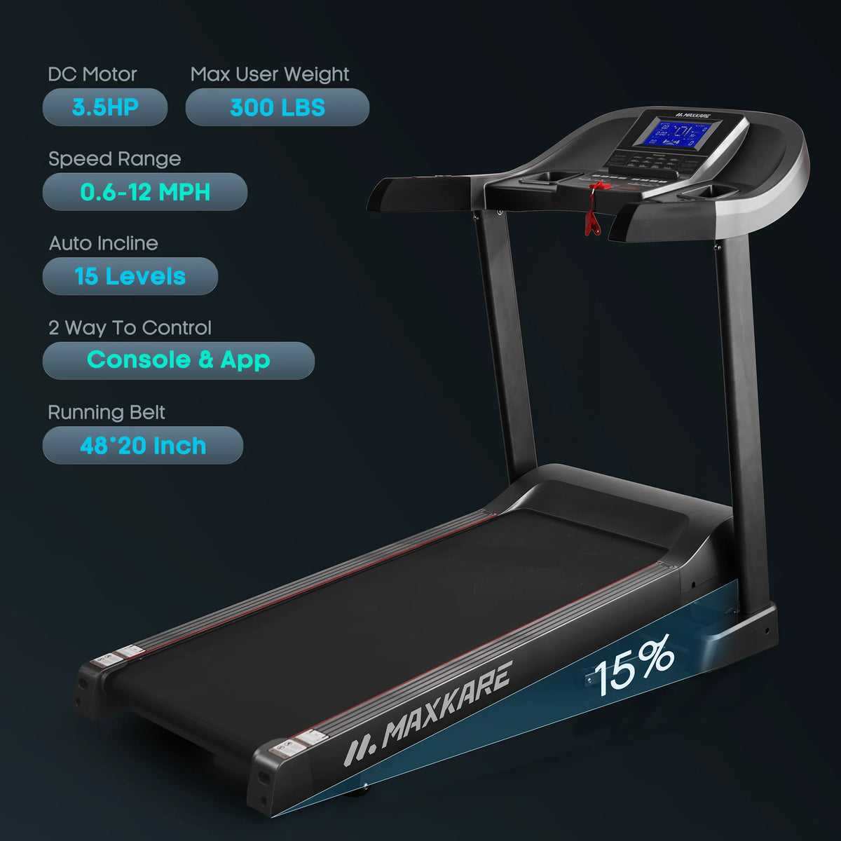 3.5HP Folding Treadmill with Auto Incline H825155