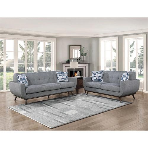 2-Piece Tufted Sofa Set in Gray X818423