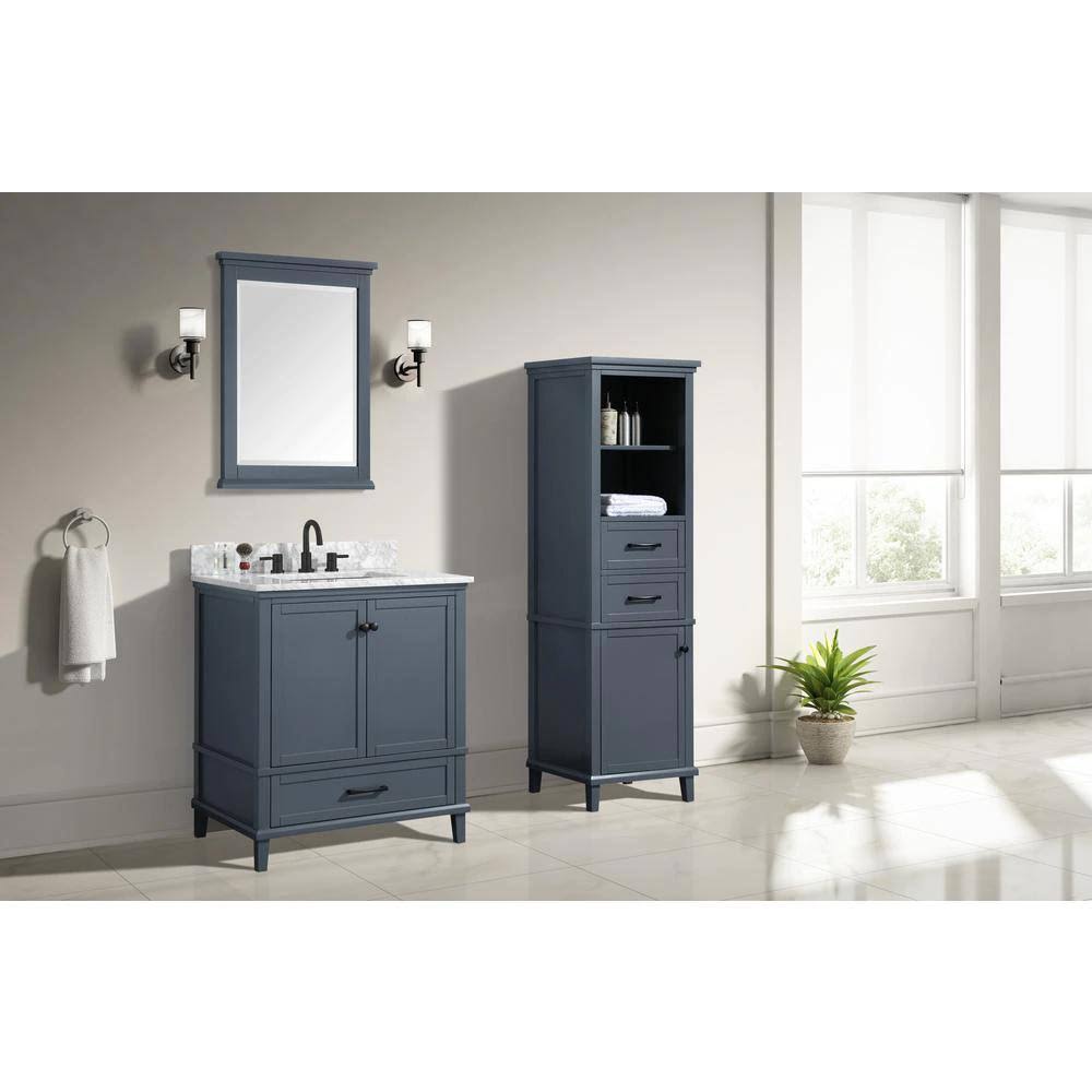 Dark Blue-Gray Bathroom Vanity Cabinet O471012
