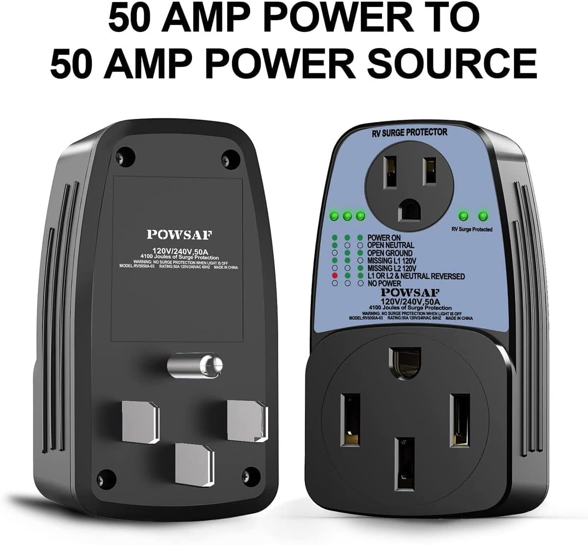 50 Amp RV Surge Protector, 4100 Joules E4433
