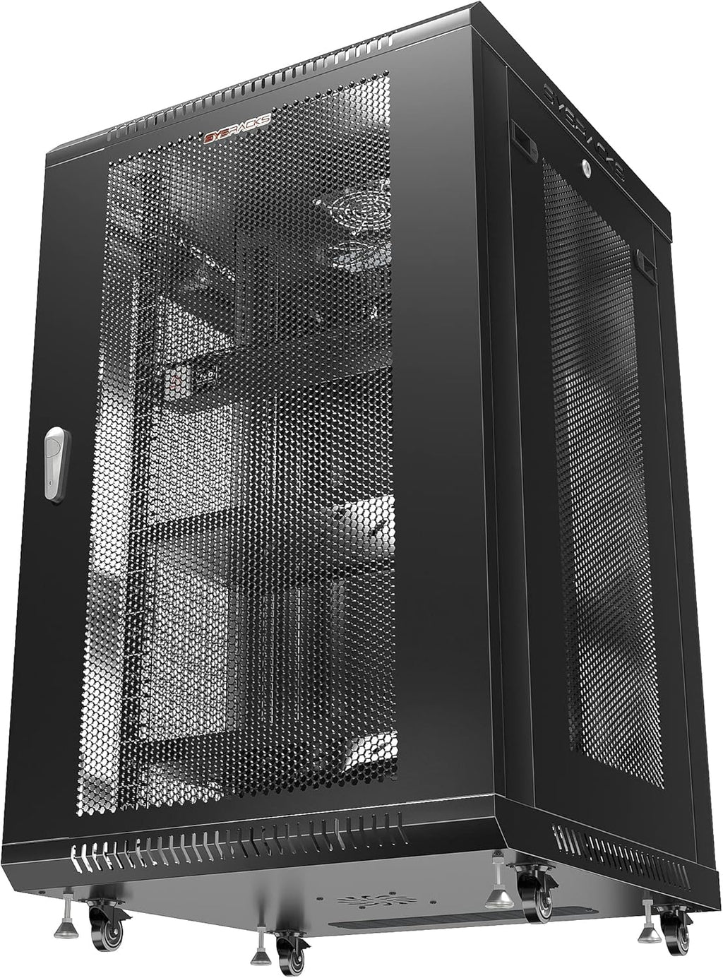 Wall Mount Server Rack Locking Network Cabinet 18 U Vented Enclosure with Casters Shelf U26365