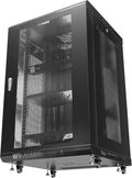 Wall Mount Server Rack Locking Network Cabinet 18 U Vented Enclosure with Casters Shelf U26365