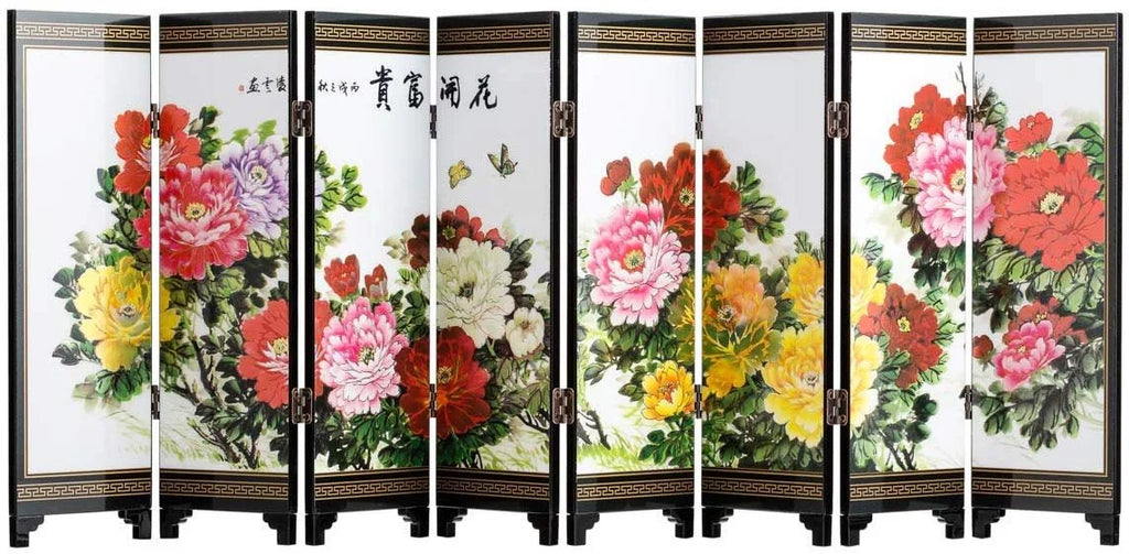 8-Panel Traditional Chinese Art Decorative Lacquerware Mini Divider J83034