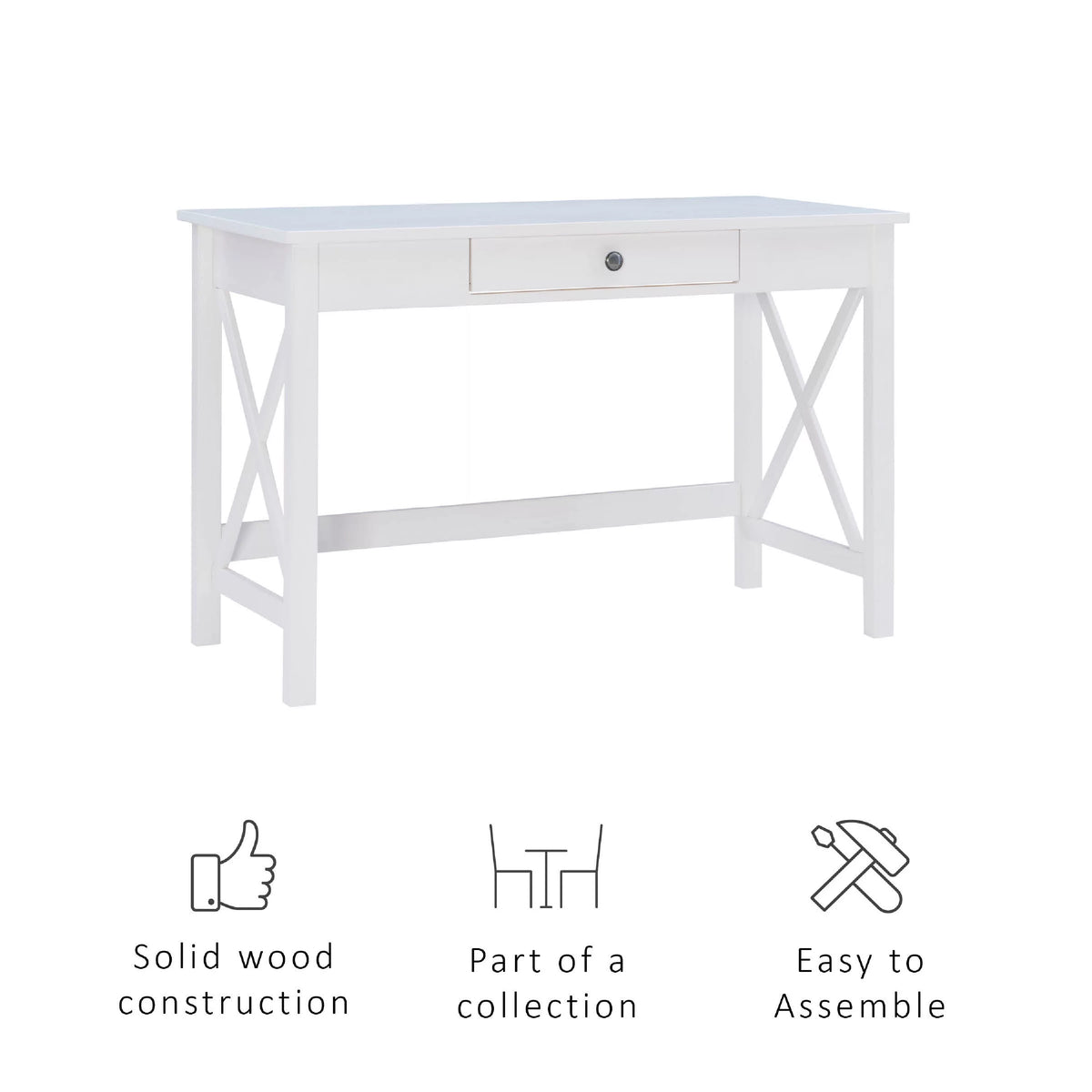 Antique White Single Drawer Writing Desk G708119