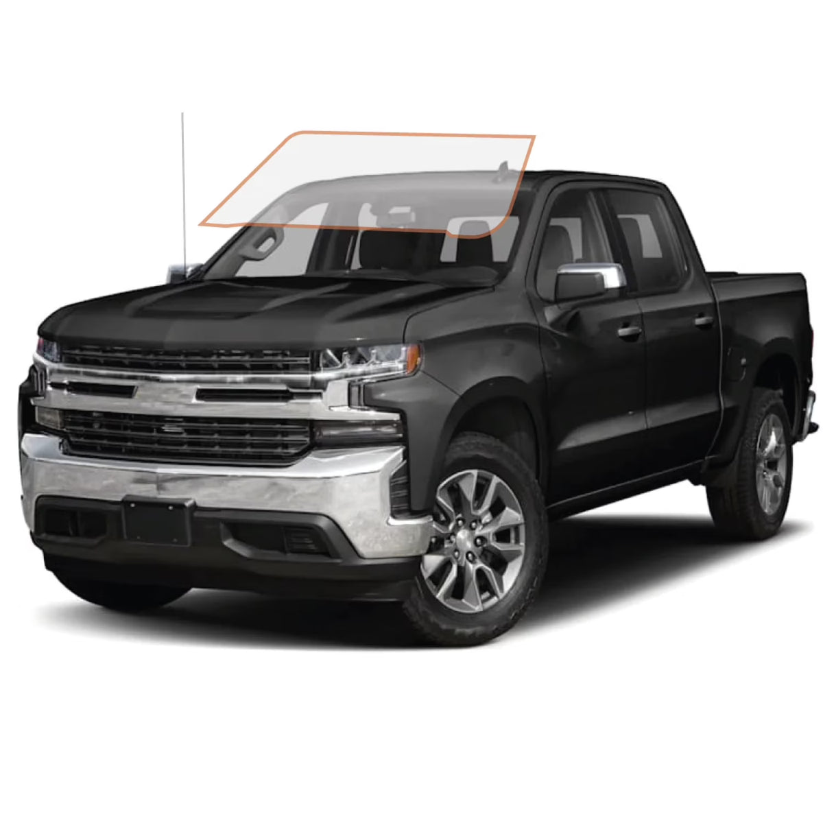 Precut Ceramic Window Tint Film for 2019-2021 Chevrolet Silverado 1500 Crew Cab Front Windshield 70% S8823