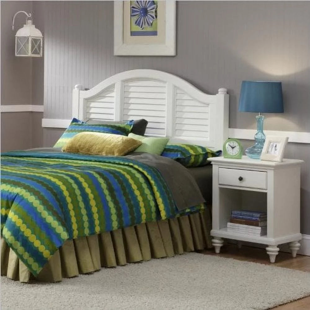 White Headboard and Night Stand N75652