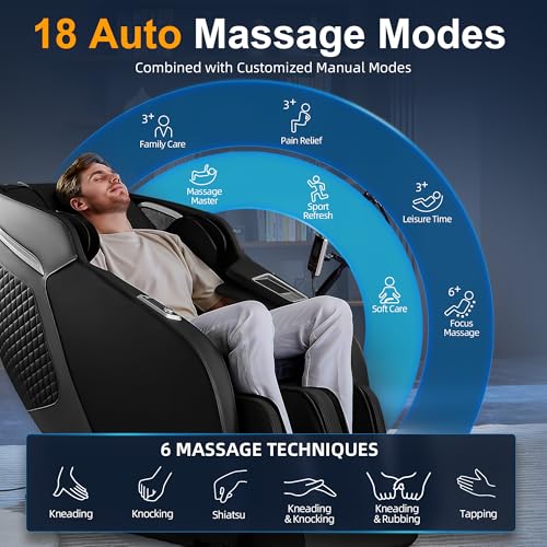 Black SL-Track Zero Gravity Full Body Massage Chair O66398