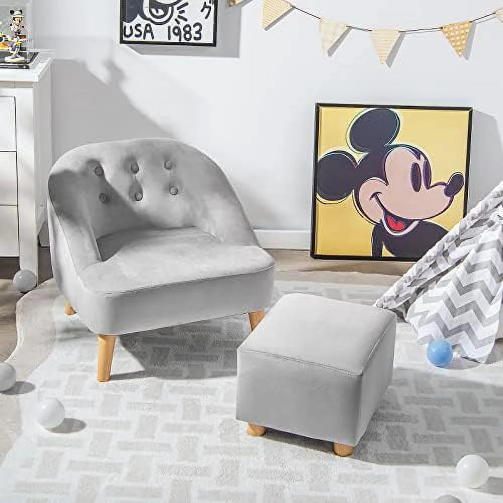 Velvet Sofa with Ottoman E8686