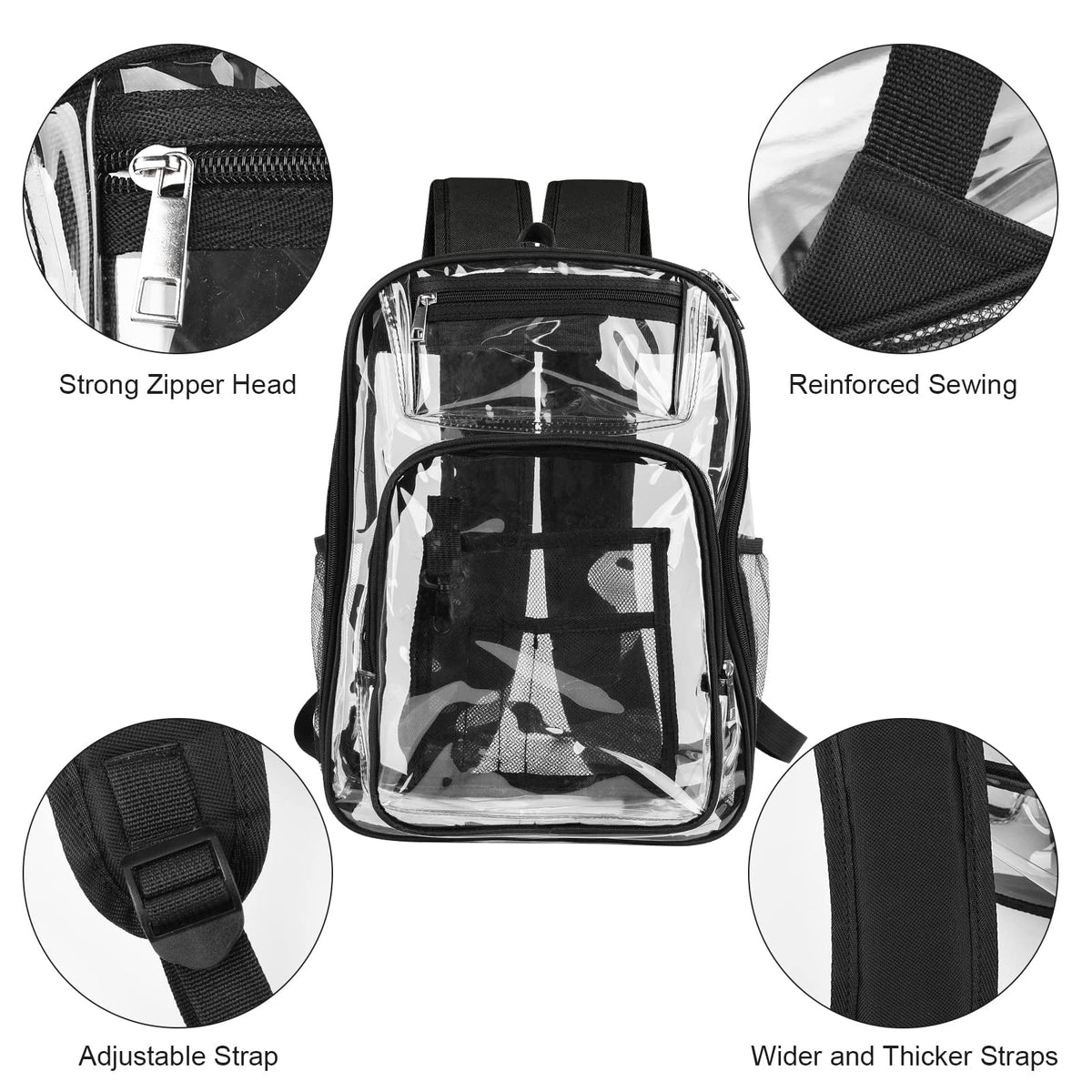 Clear PVC Transparent Backpack with Reinforced Strap Z303232