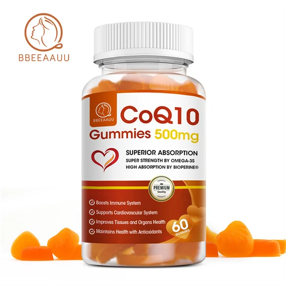 COQ10 Gummies Supplement 500mg Gluten Free 60 Veg Gummies F7807