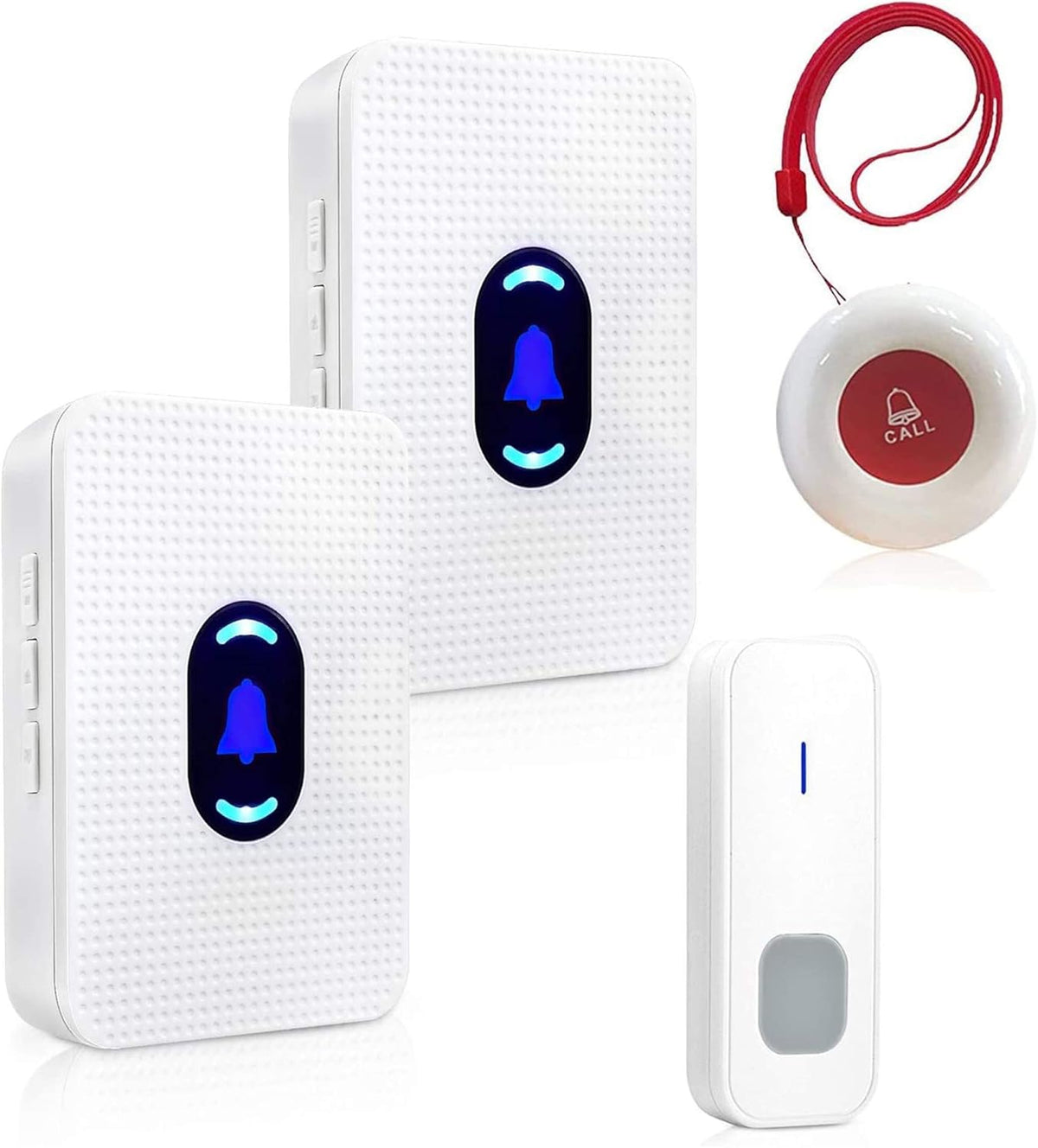 Elderly Call Button with 2 Receivers & 1 Waterproof Transmitters & 1 Doorbell T959230