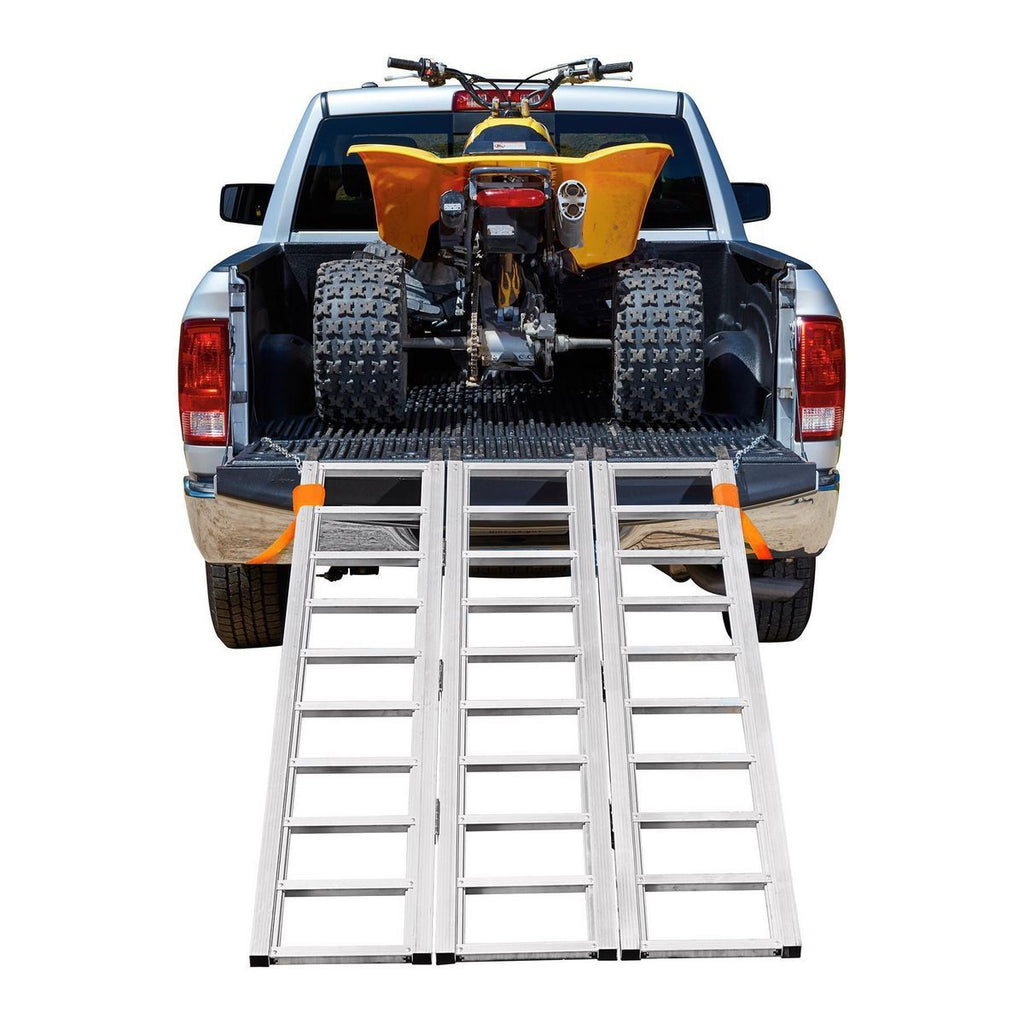 1500 lb. Capacity 45 in. x 69 in. Tri-Fold Aluminum Loading Ramp D16461