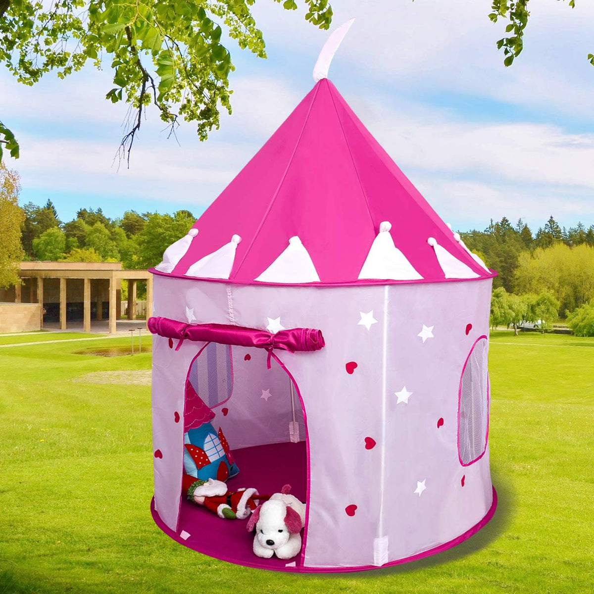Pink Foldable Pop Up Play Tent for Kids R3238