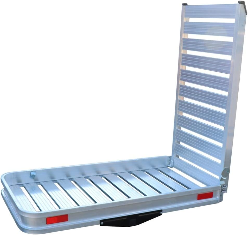 Hitch Mounted Aluminum Carrier with Ramp for Wheelchairs and Scooters W52274