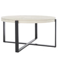 Round Coffee Table, White Wash Top/Black Legs P351