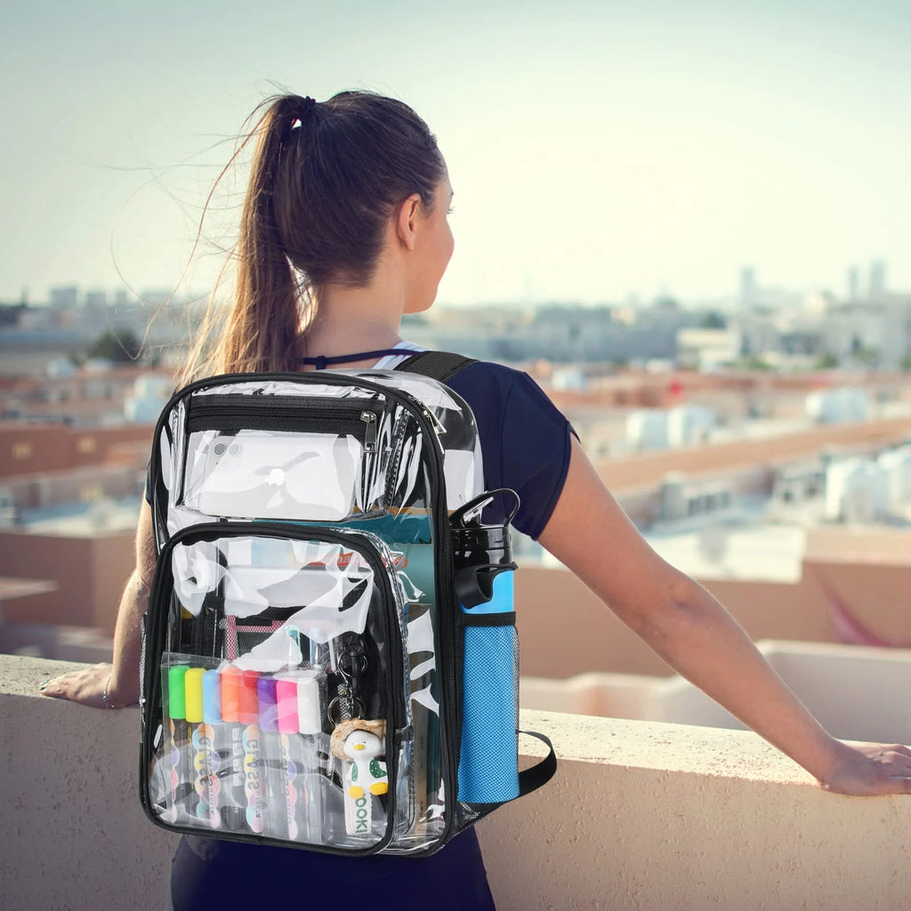 Clear PVC Transparent Backpack with Reinforced Strap Z303232
