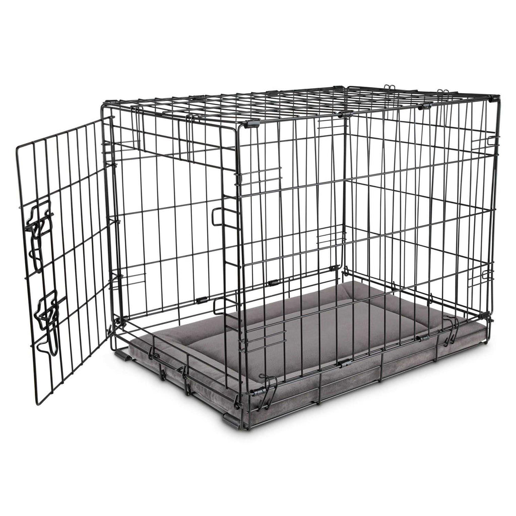 Dark Grey Velvet Dog Crate Mat and Pet Bed A4139