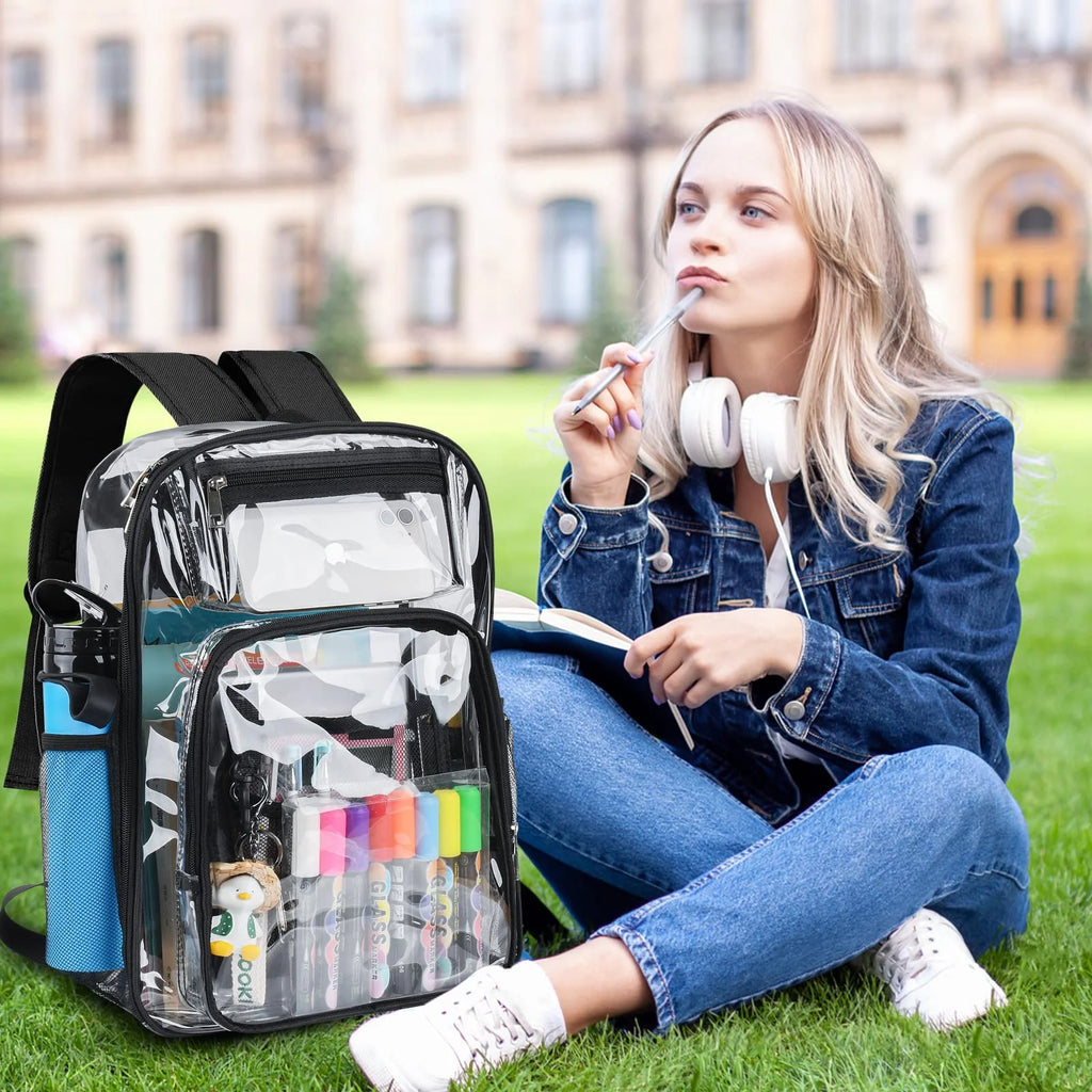 Clear PVC Transparent Backpack with Reinforced Strap Z303232