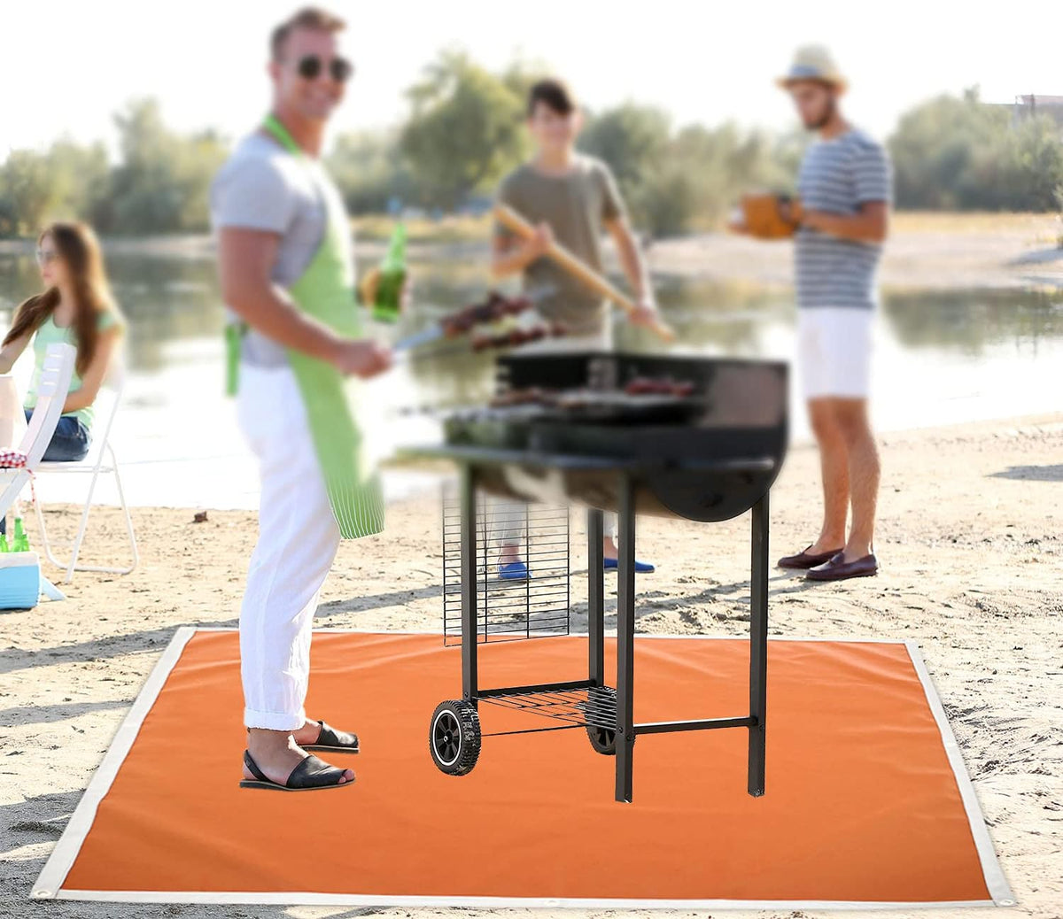 Fire Pit Mat Grill Mat Flame Retardant Felt Fabric Floor Mat O296268