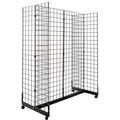 Black Gridwall Panel Display Fixture with Gondola Base and Casters M30284