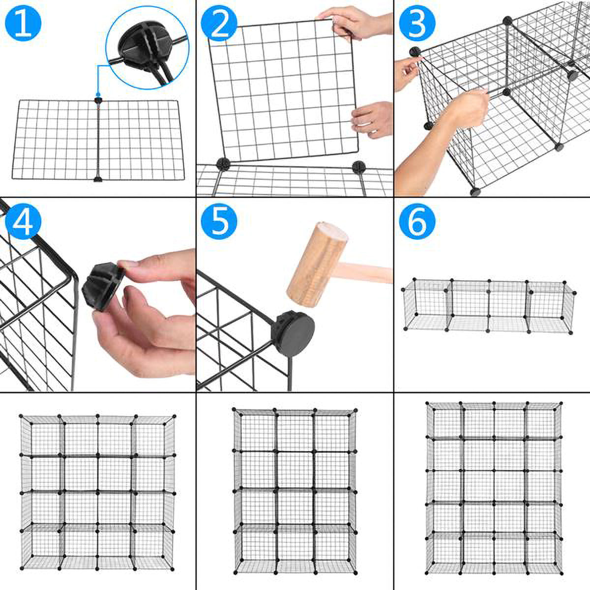 20-Cube Metal Grid Storage Shelves Organizer W860