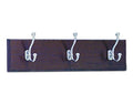 Wood Wall Rack 3 Hook Mahogany/Silver Z6407