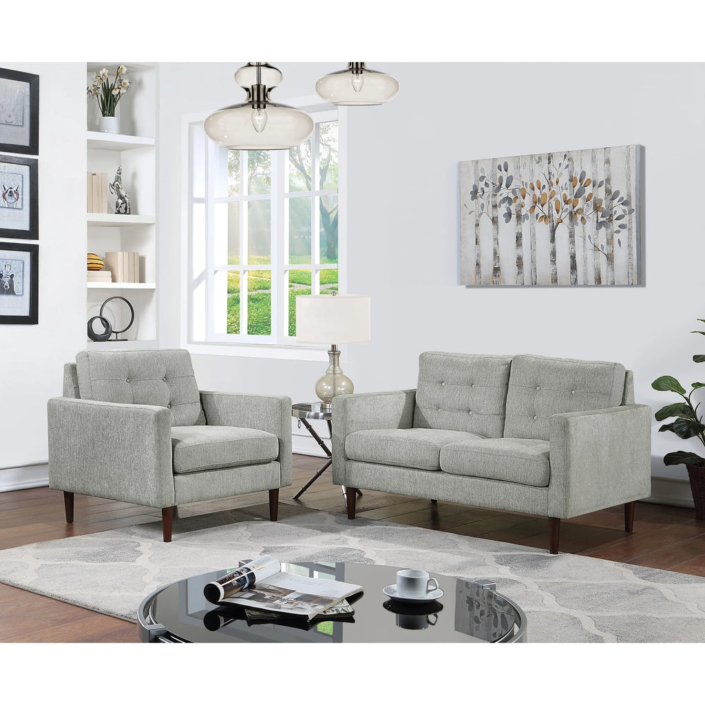 Cream Fabric 2-Cushion Loveseat L42968