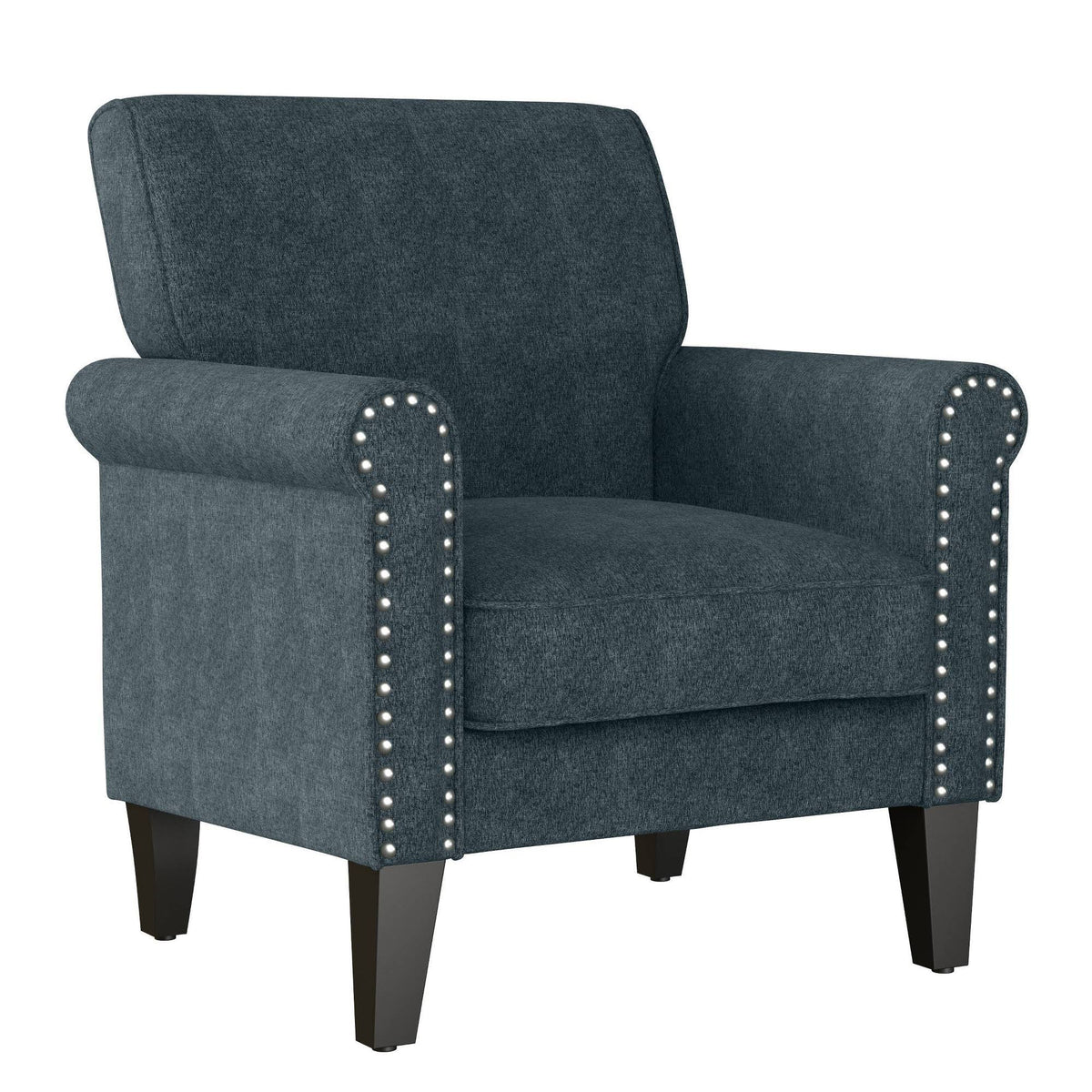 Blue Chenille Arm Chair X7828