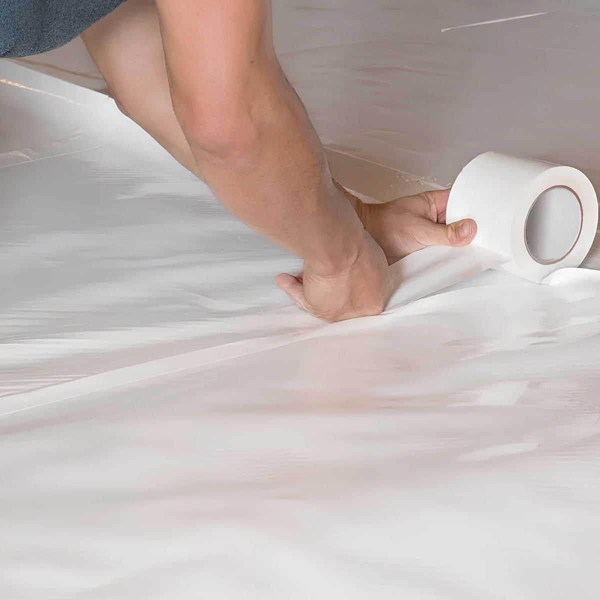 Vapor Barrier Tape Waterproof 9 Mil Poly Tape 4 Inches x 180 Feet White 1 Pack X8153