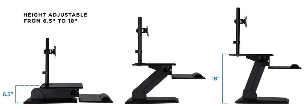 Height Adjustable Standing Desk Converter With Monitor Mount C26419