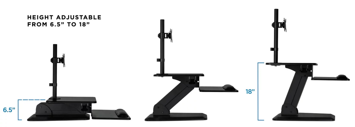 Height Adjustable Standing Desk Converter With Monitor Mount C26419