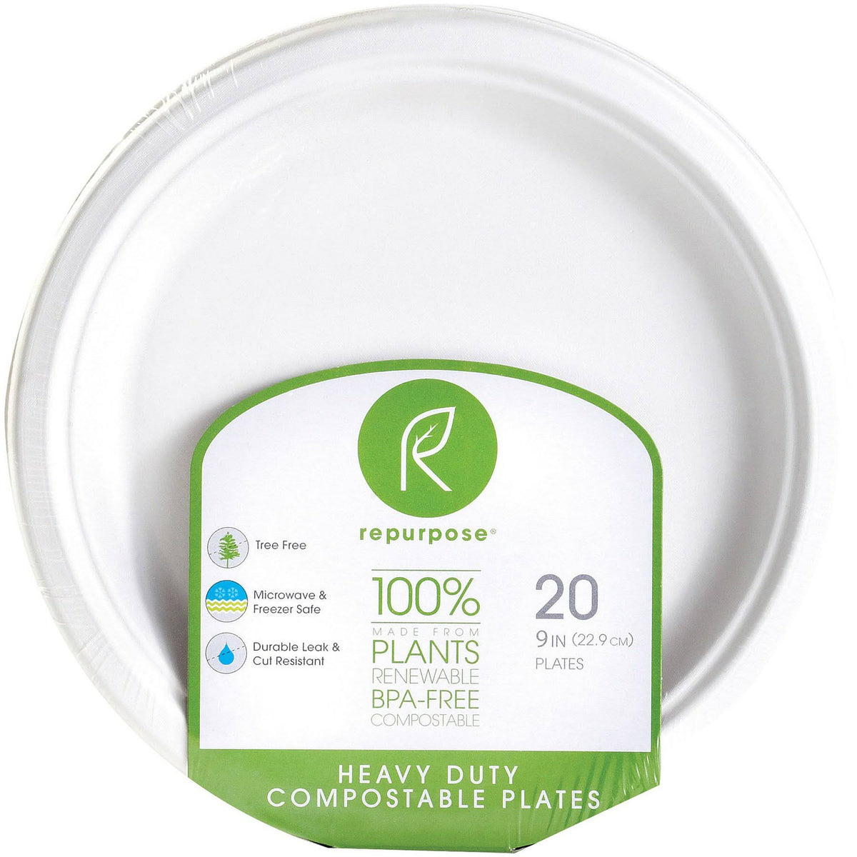 Compostable 9" Bagasse Plates 12 pack Z519860