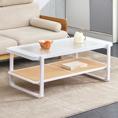 Rattan Coffee Table with Tempered Glass Top B4406