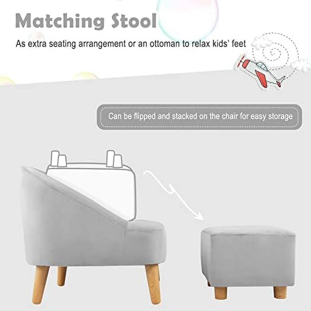 Velvet Sofa with Ottoman E8686