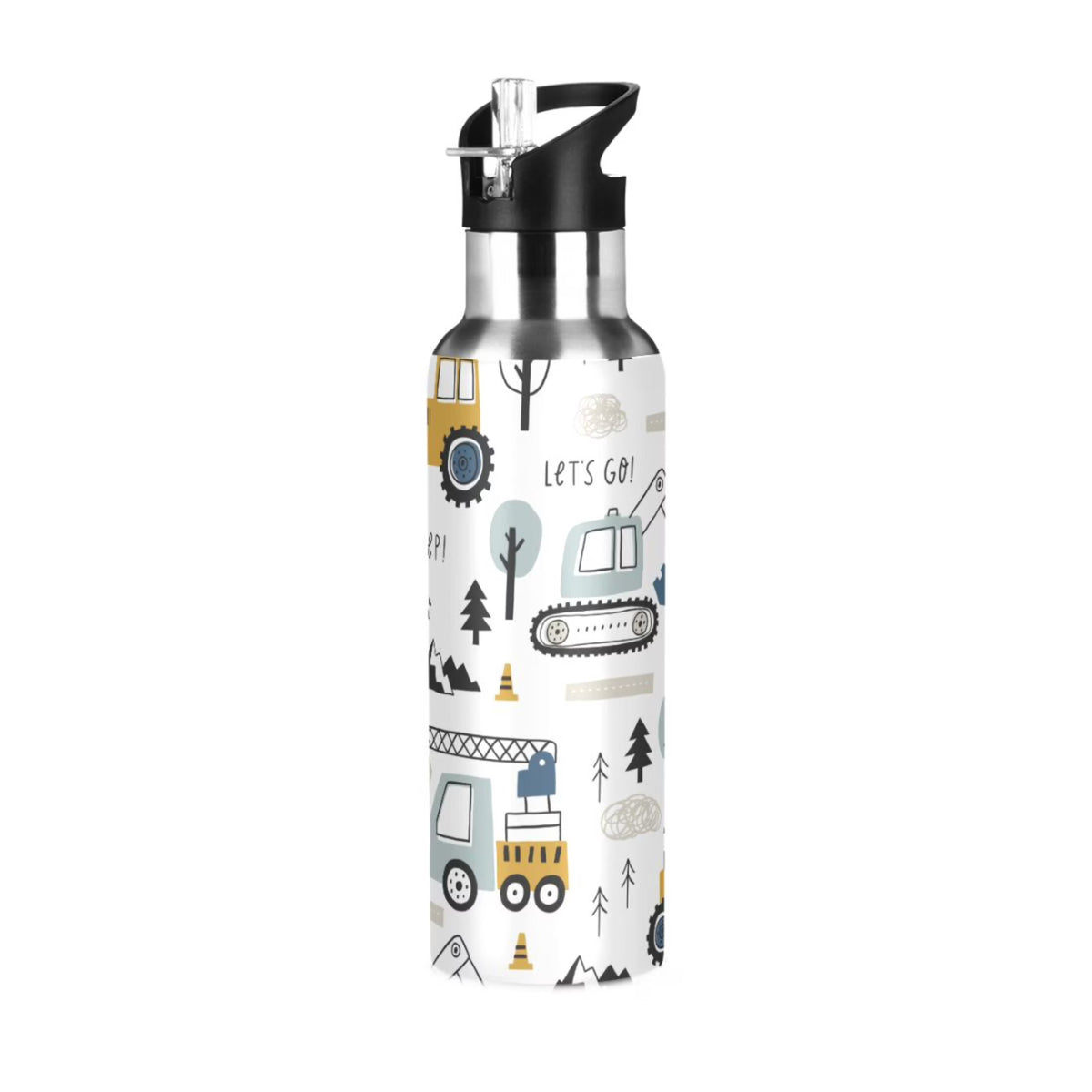 20 OZ Stainless Steel Vacuum Insulated Water Bottle with Straw Lid H813255