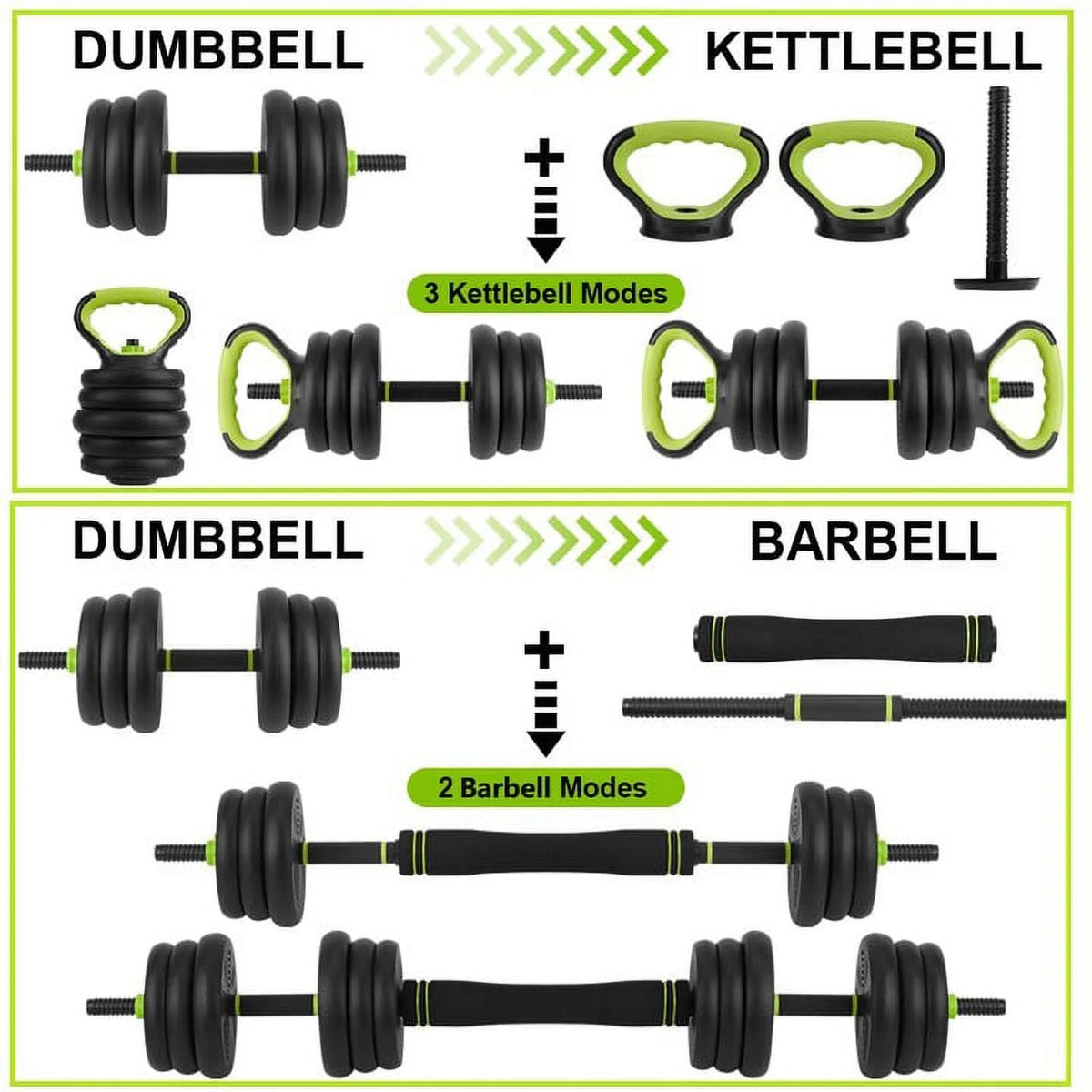 4-in-1 Adjustable Dumbbells Set 44 LBS U418